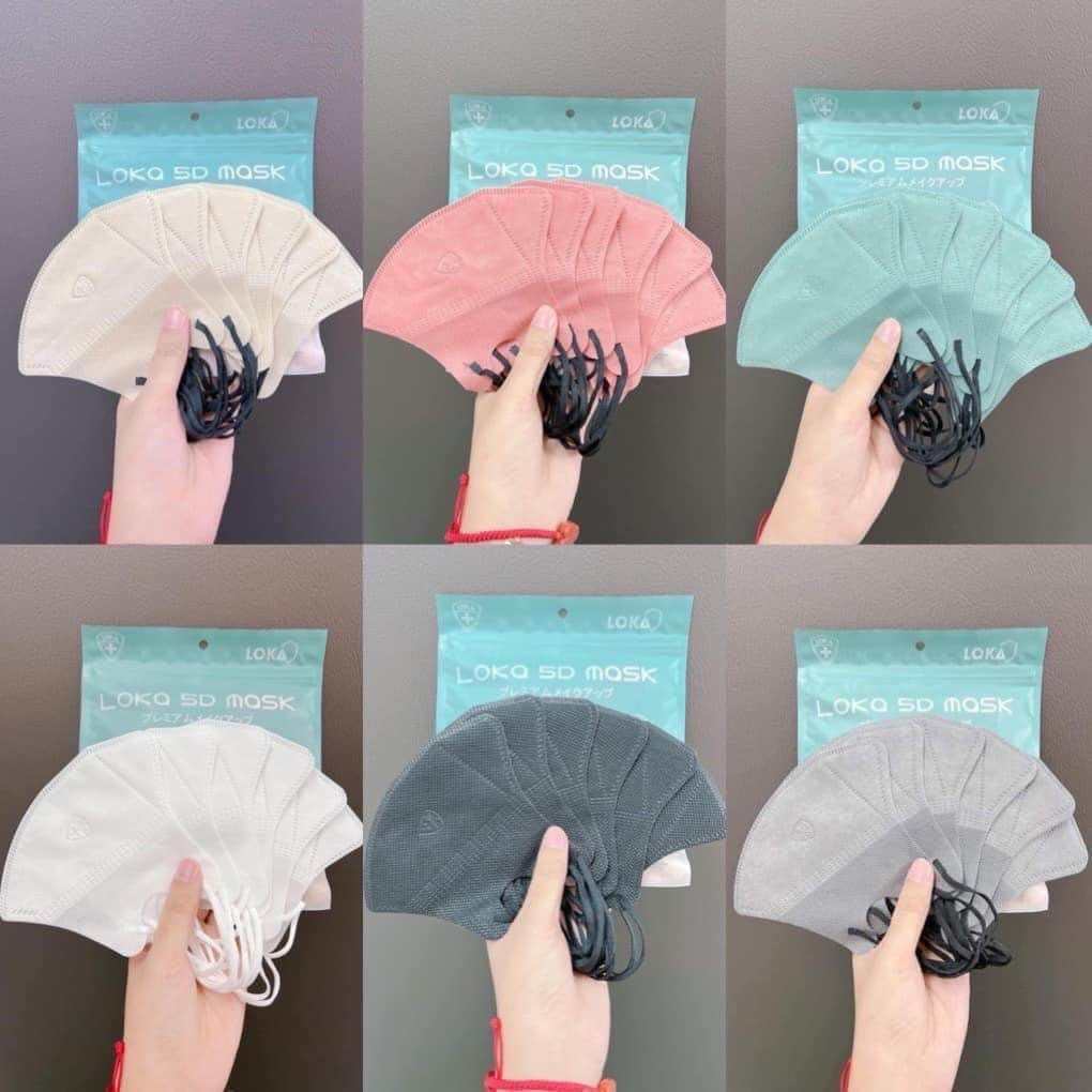 HỘP 100 CÁI KHẨU TRANG 5D LOKAS NHIỀU MÀU
