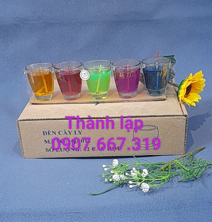 nến ly 5mau cúng thần tài ông địa