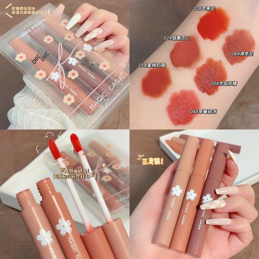 Set 3 cây son kem lì Magic Casa Chic Chic