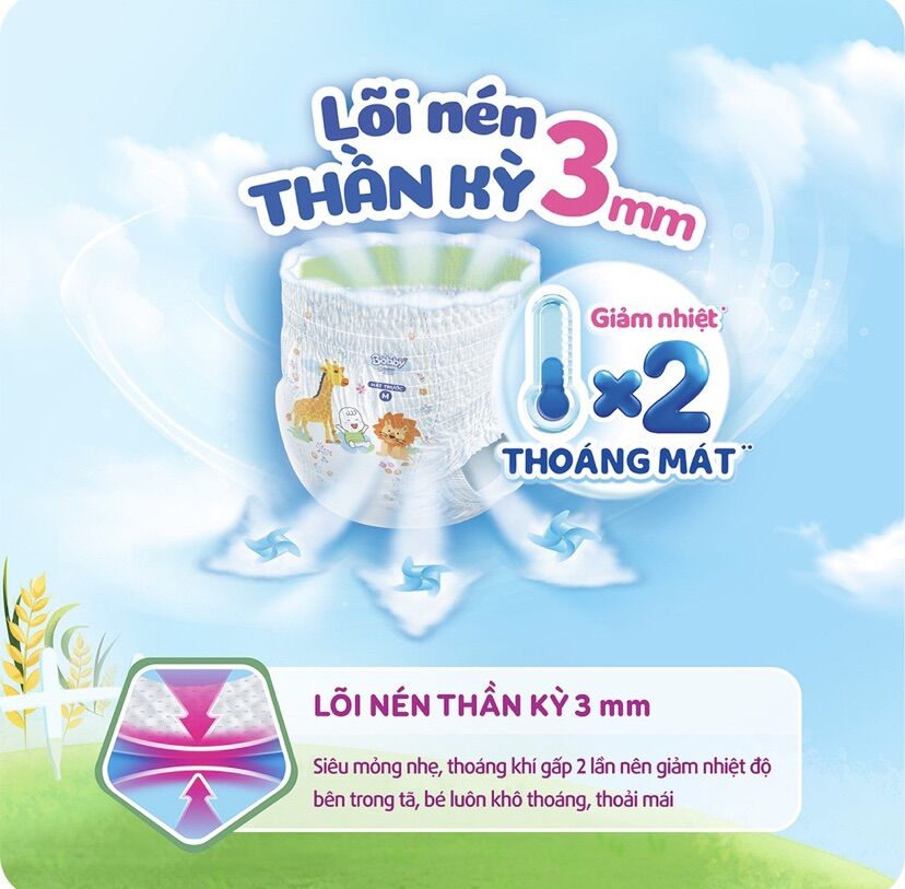 Tả quần Bobby XL84 +8 miếng gạo non mới