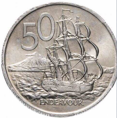 Đồng xu 50 cent thuận buồm xuôi gió của New Zealand