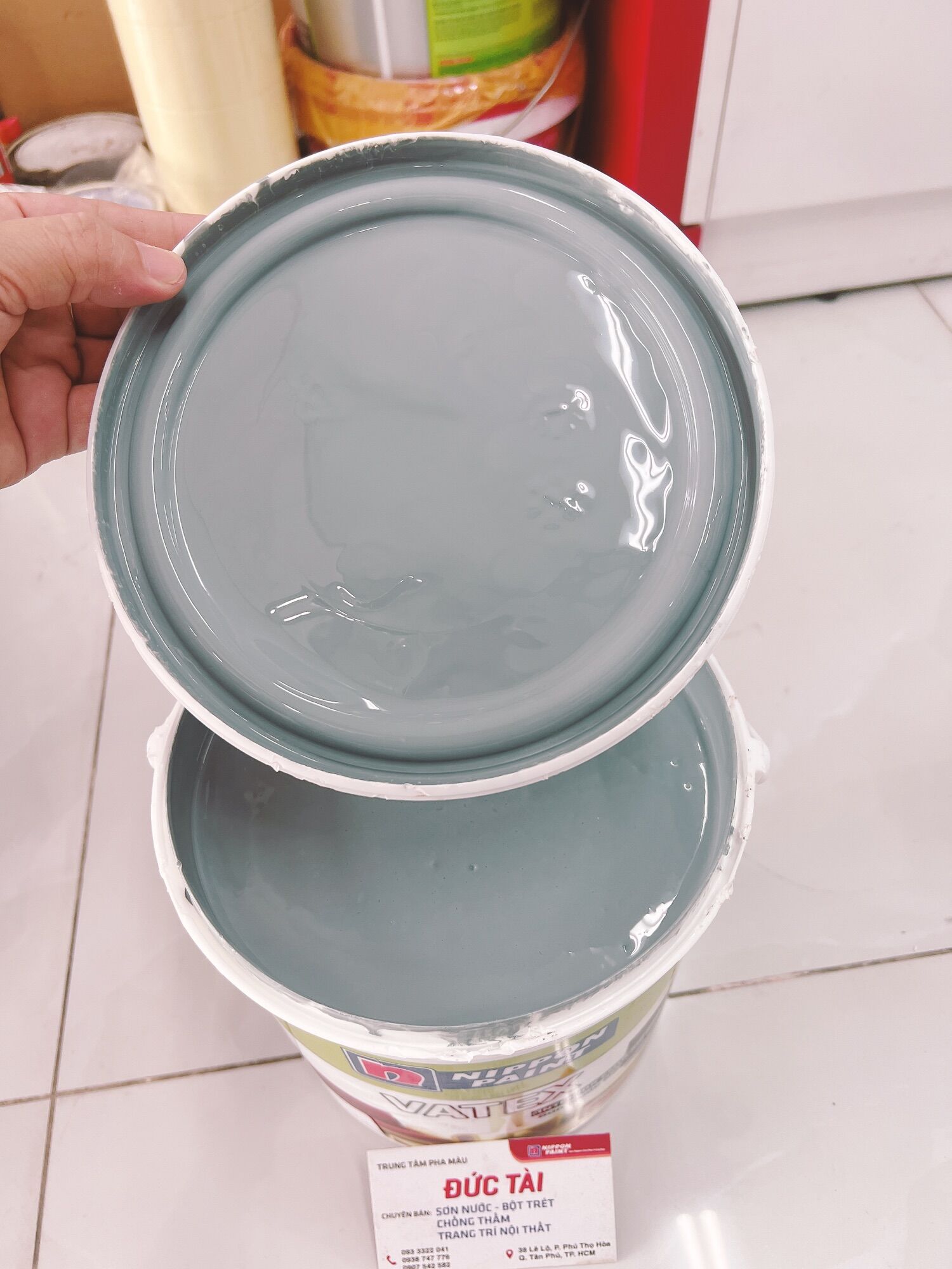 Sơn xám xanh hàng cao cấp Nippon trong nhà ( 4.8kg 11-14mv