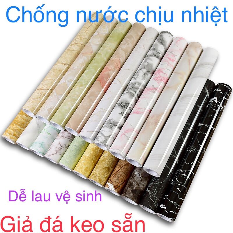 5M decal giả đá chống nước chịu nhiệt cho nhà bếp keo sẵn khổ 60 cm