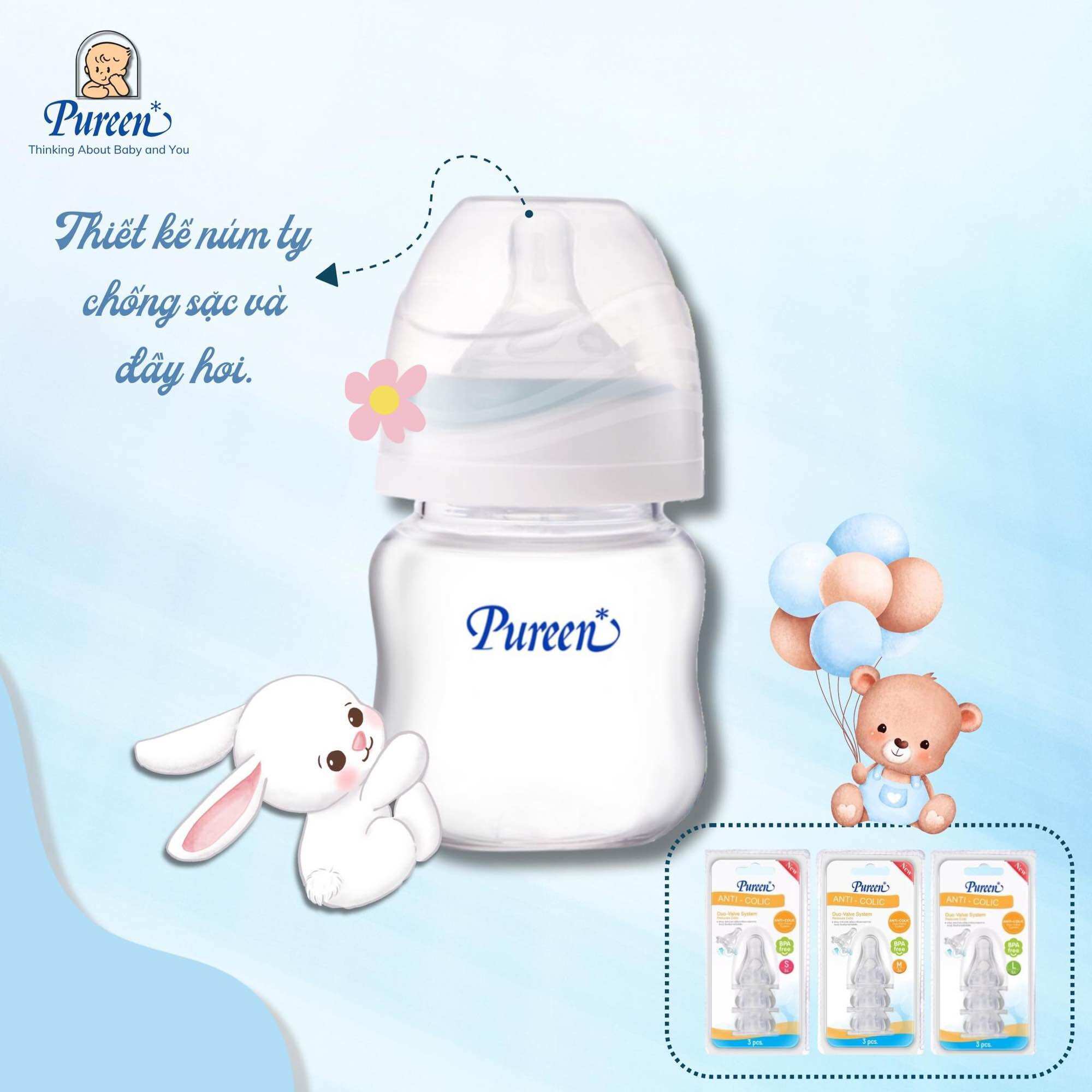 BÌNH SỮA CỔ RỘNG PUREEN 120ML