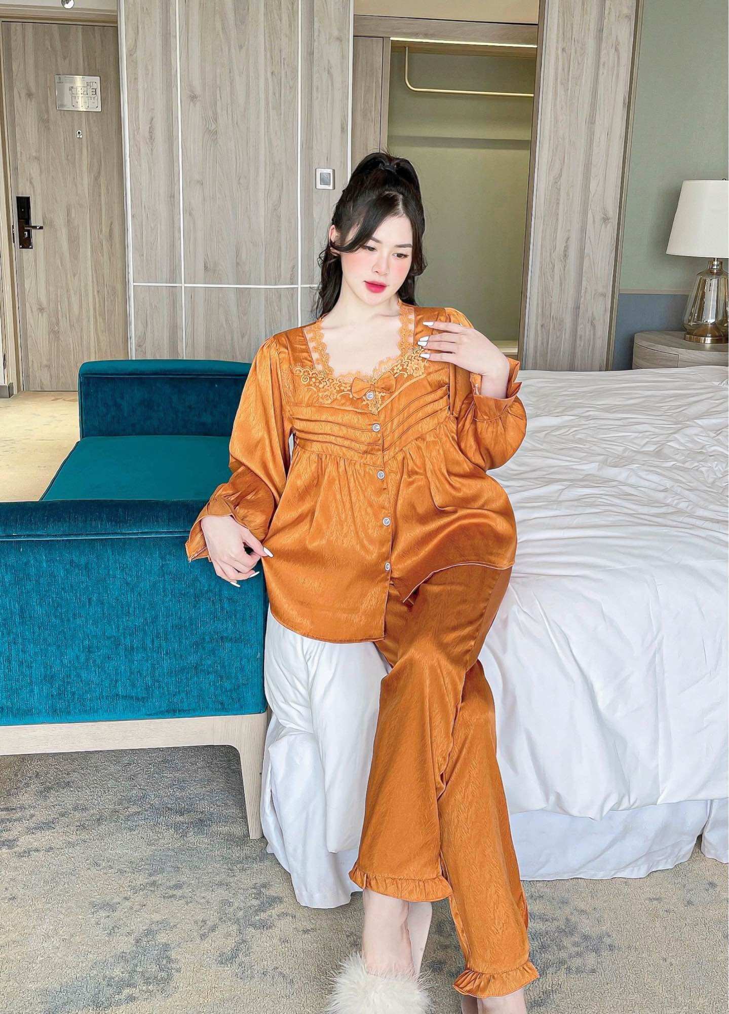 Bộ tay dài quần dài ren tiểu thư hàng thiết kế