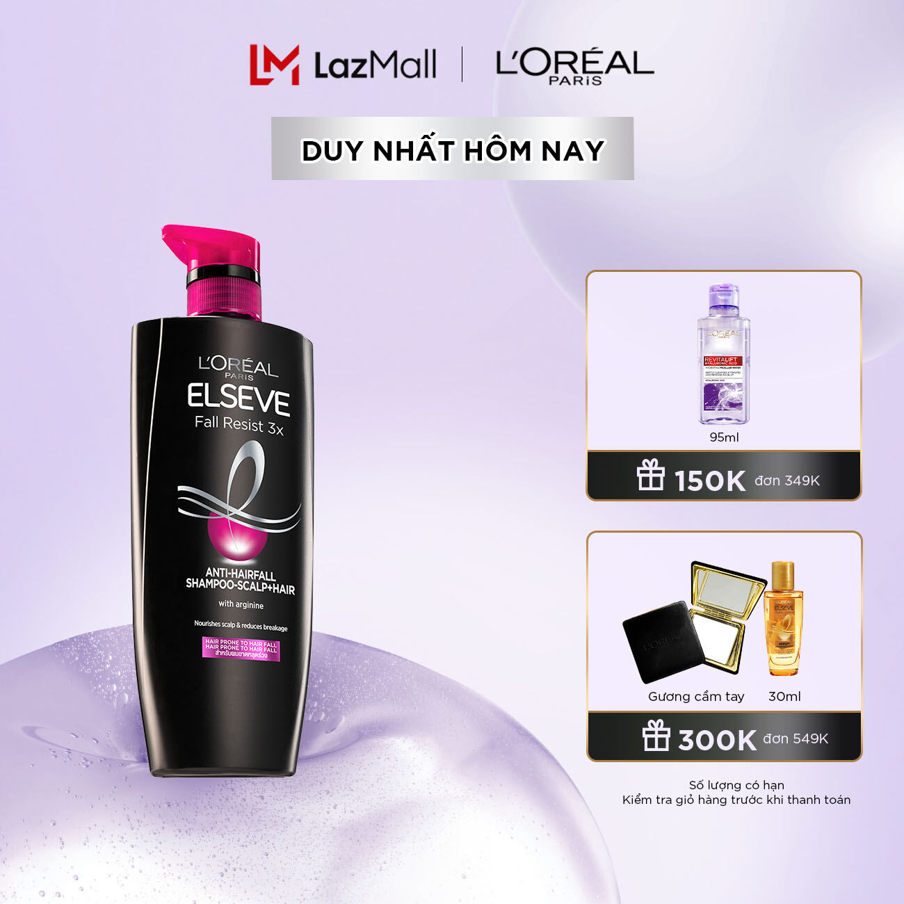 Dầu gội ngăn gãy rụng tóc elseve fall resist 3x anti-hairfall shampoo-scalp + hair620ml