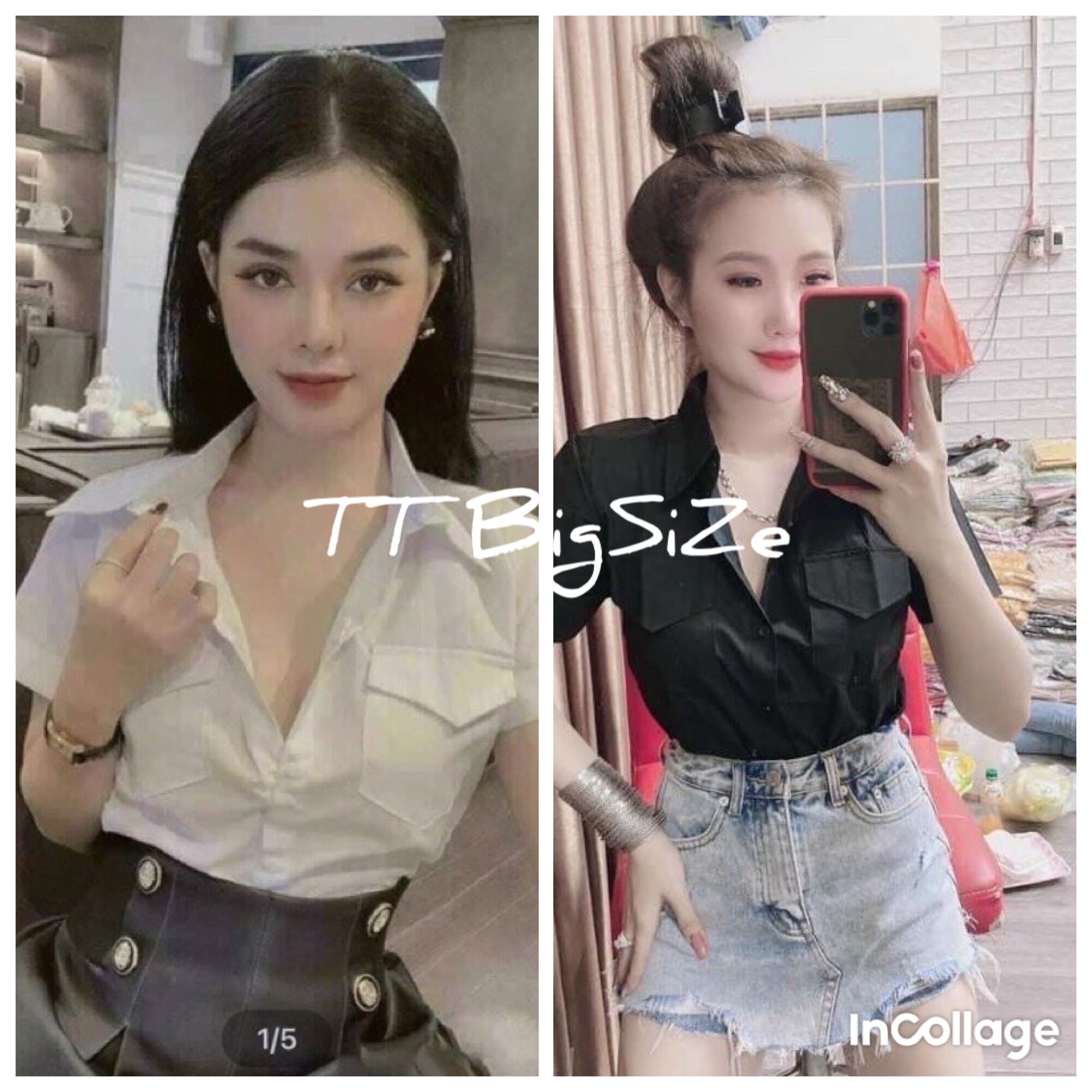 Áo sơ mi bigsize nữ từ 68kg đến 95kg