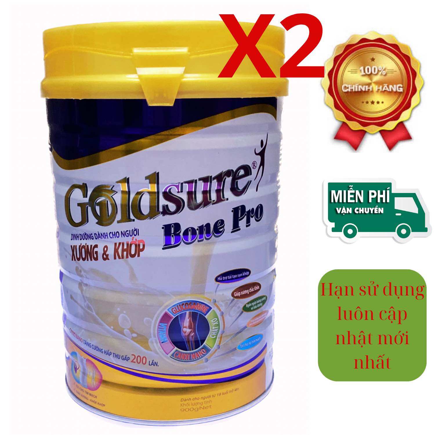Combo 2 lon sữa bột Goldsure Bone Pro - Dinh dưỡng dành cho người xương khớp