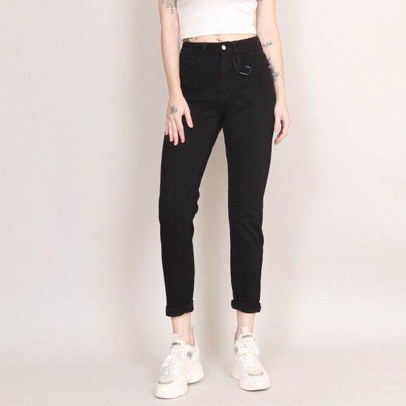 Quần Jean baggi nữ dáng lửng lưng cao ThuyLam Shop