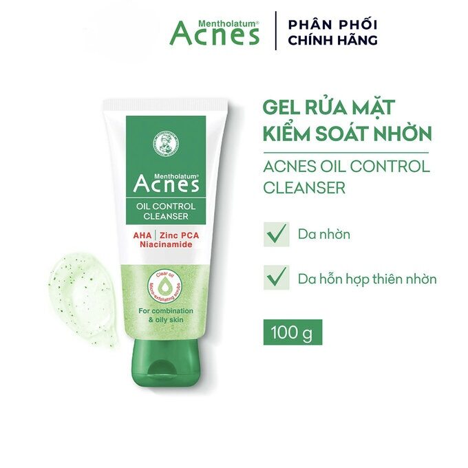 Gel rửa mặt sạch nhờn acnes 100g