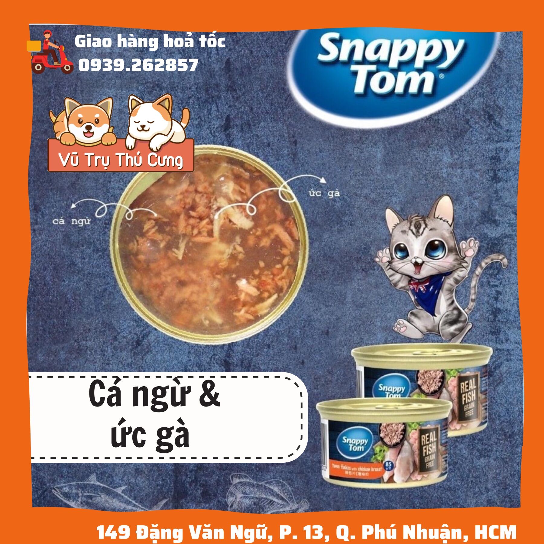 Pate Snappy Tom cho mèo mọi lứa tuổi, lon 85g