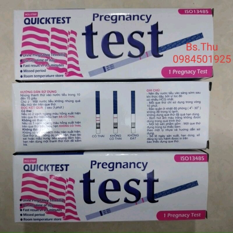 Que thử thai HCG strip QuickTest Pregnancy Test hộp 1 que giá rẻ, chính xác