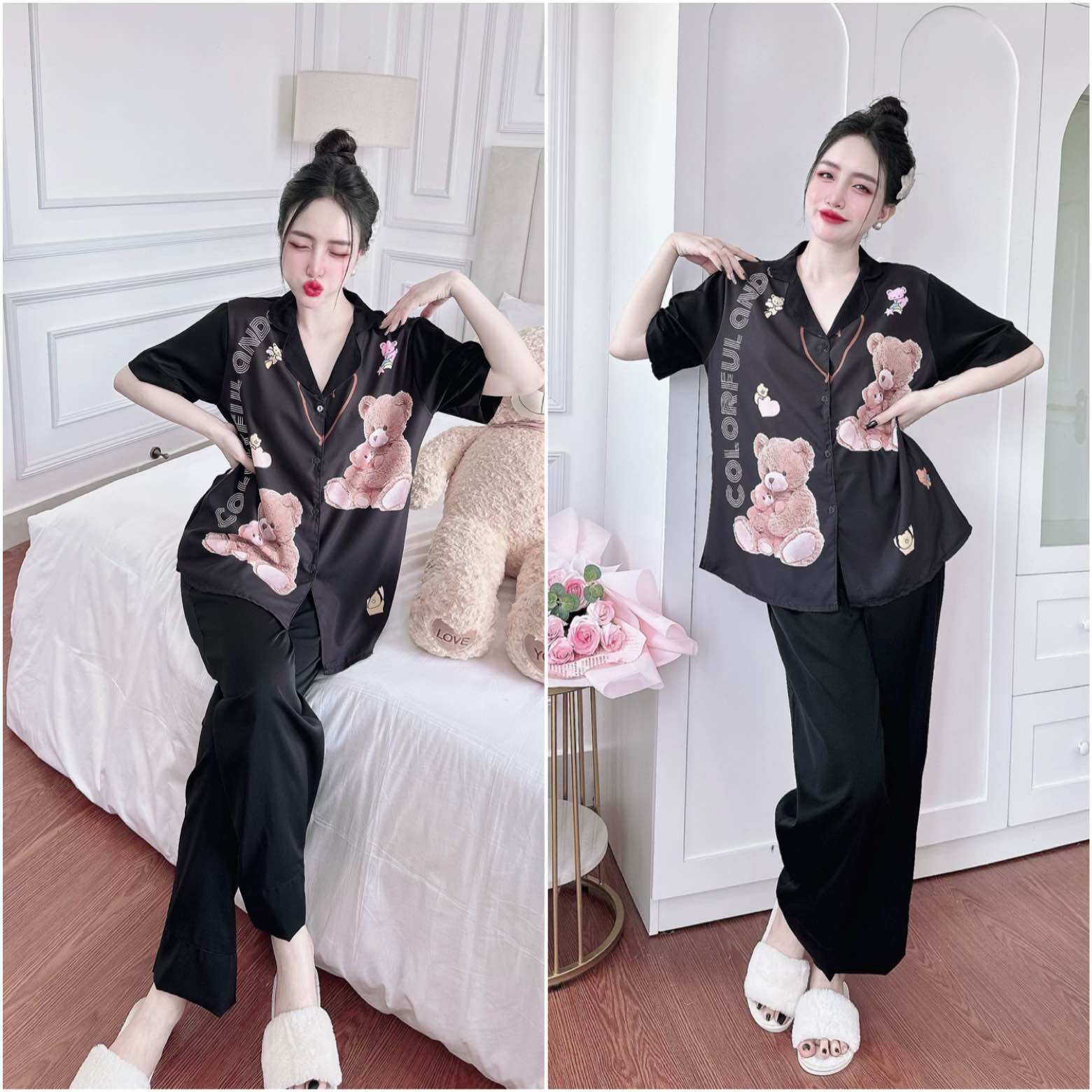(50-100kg)Bigsize Đồ Bộ Lụa Mango In 5D Cao Cấp - Hàng Chuẩn Size