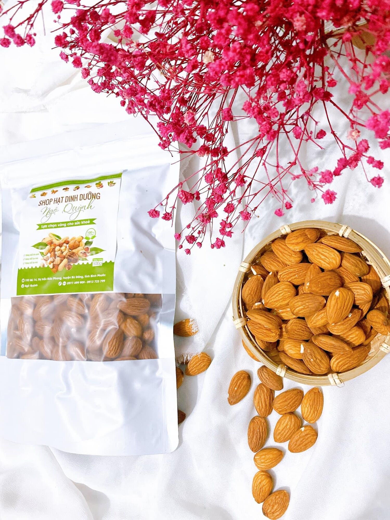 Hạt hạnh nhân sấy nguyên vị 500gr