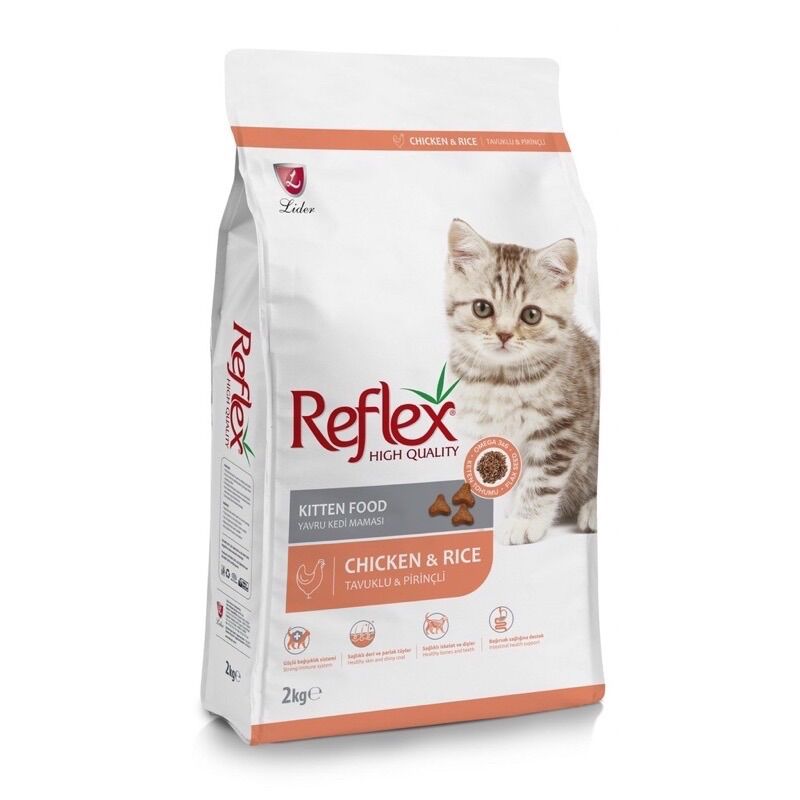 Thức ăn hạt cho mèo con REFLEX KITTEN vị gà & gạo - túi 2kg túi zip 1kg