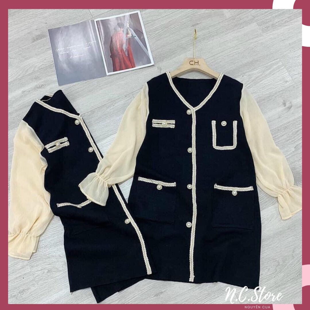 Đầm suông pha tay voan cúc ngọc cực xinh