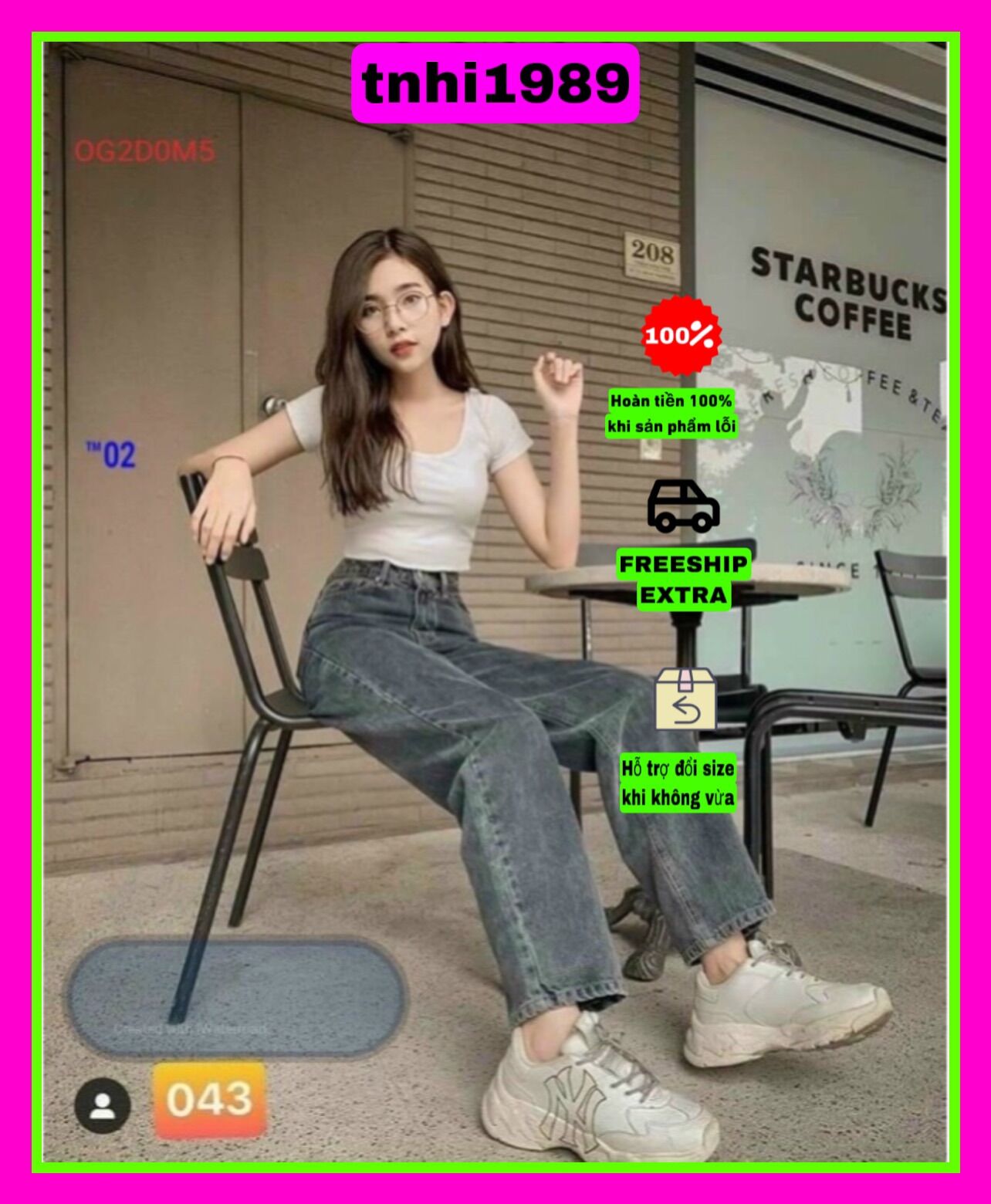 ⭐️ Quần jean ống rộng quần bò nữ ống suông lưng cao màu xám 231 ⭐️