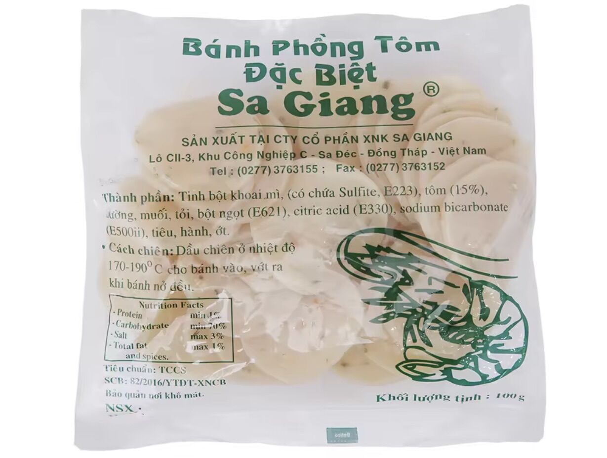 Bánh phồng tôm SaGiang gói 100g