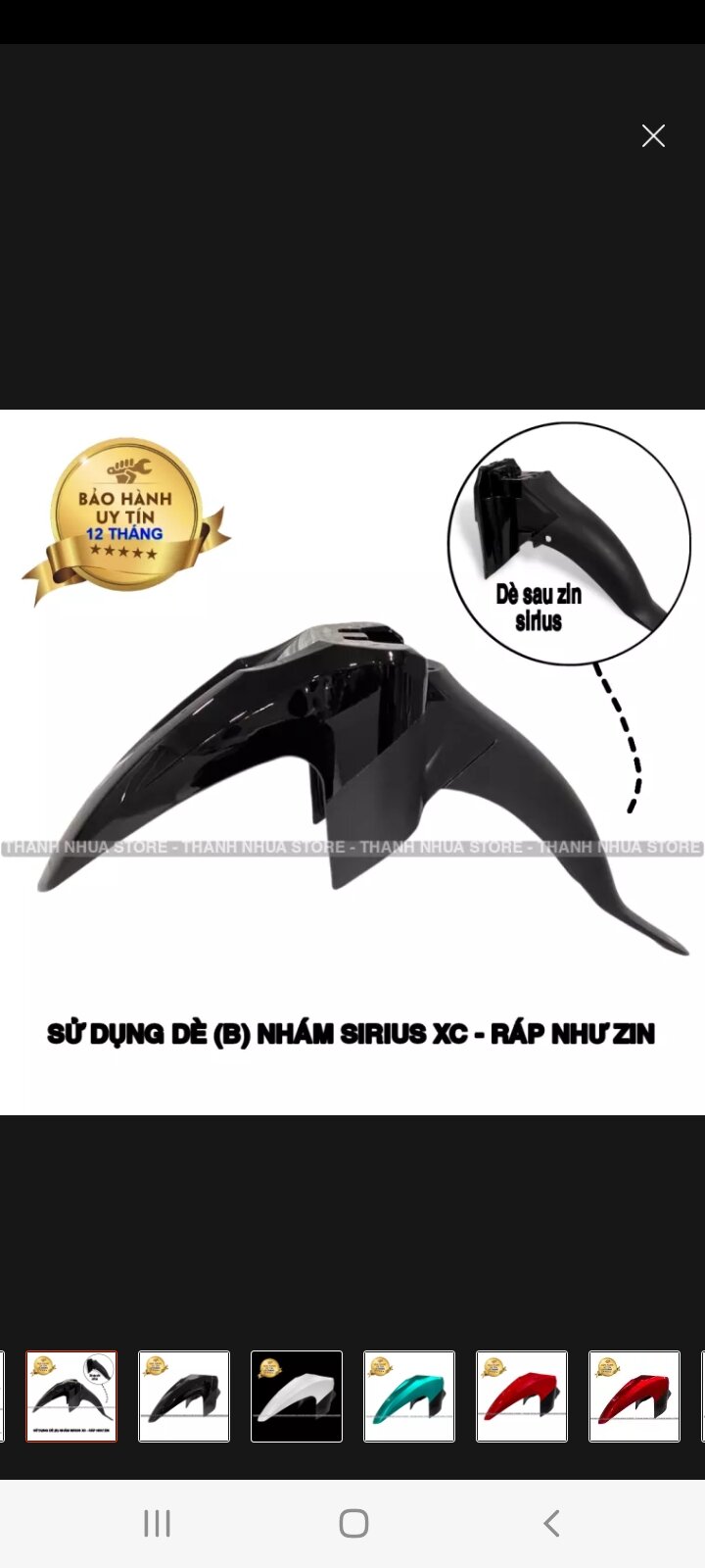 Dè trước Sirius fi gắn nhựa nhám sau sirius thường như zin không cần chế