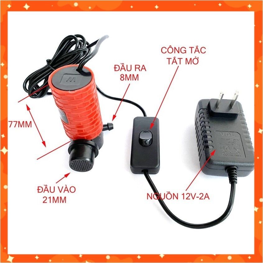 bơm chìm mini 12v hàng chuẩn (bơm nước cắt rãnh tường) Liên DOANH