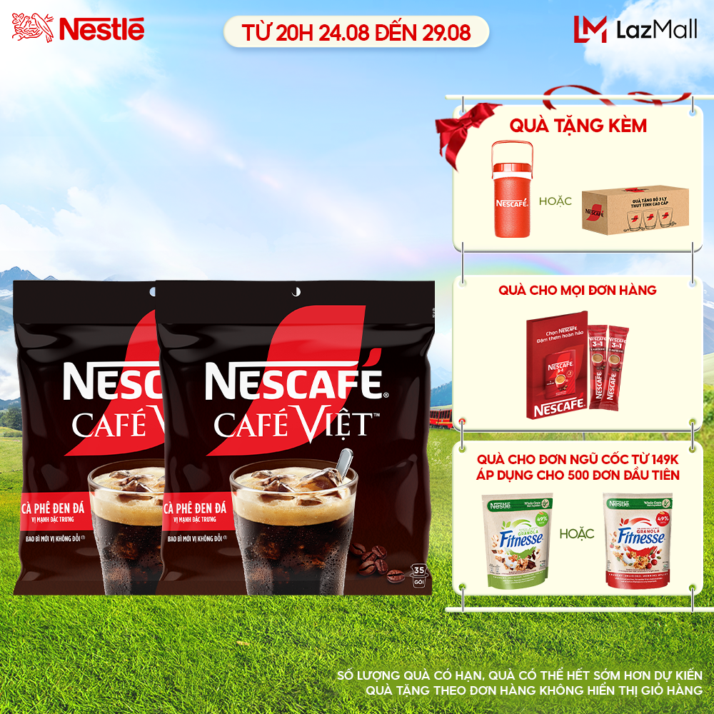 Combo 2 túi cà phê hòa tan nescafé café việt cà phê đen đá