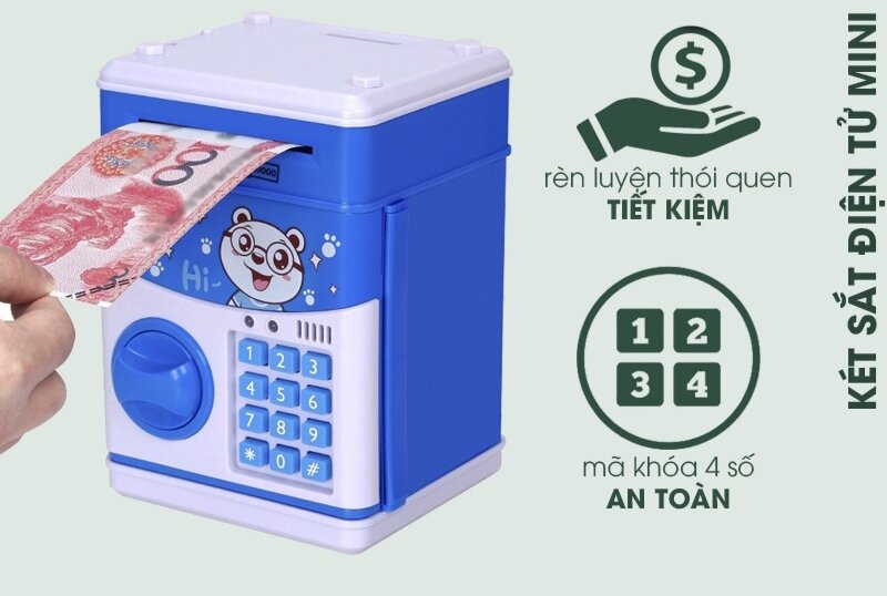 [Đồ chơi trẻ em] két sắt mini thông minh, có mật khẩu cho bé trai, bé gái, két ATM thông minh tặng kèm pin