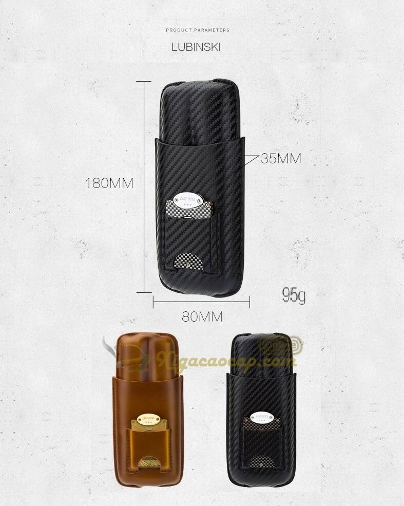 BAO DA ĐỰNG XÌ Gà 2 điếu KÈM DAO CẮT(Màu nâu và màu Carbon)