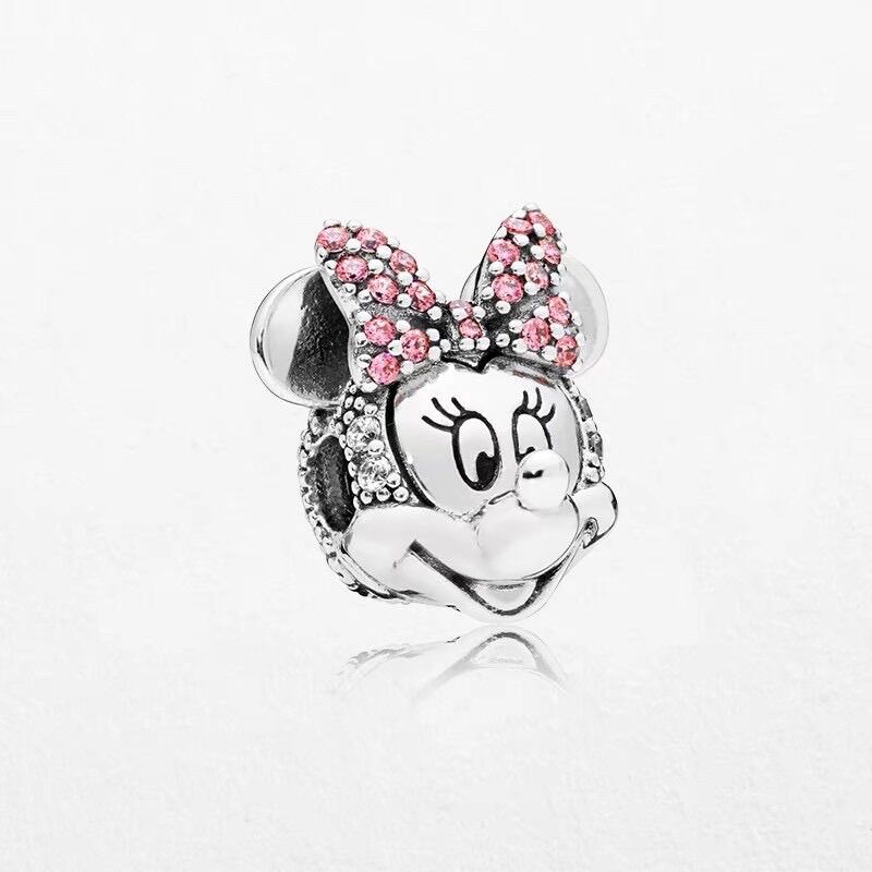 CHARM PAN ALE DISNEY MICKEY NƠ ĐÍNH ĐÁ BẠC S925