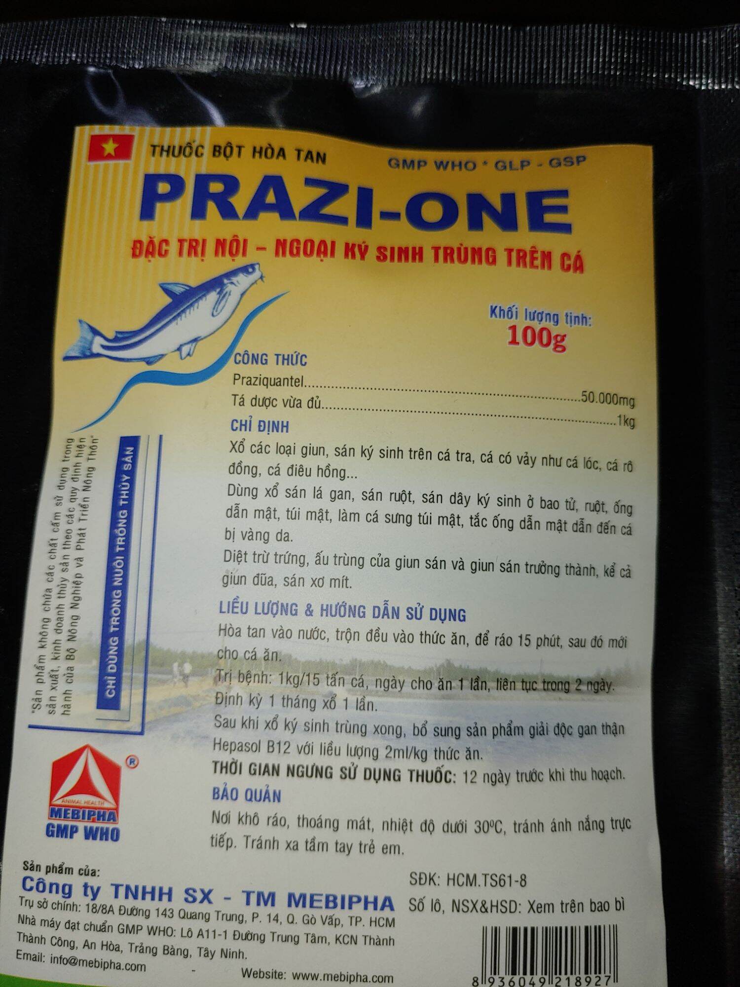 Xổ ký sinh trùng cho cá prazione