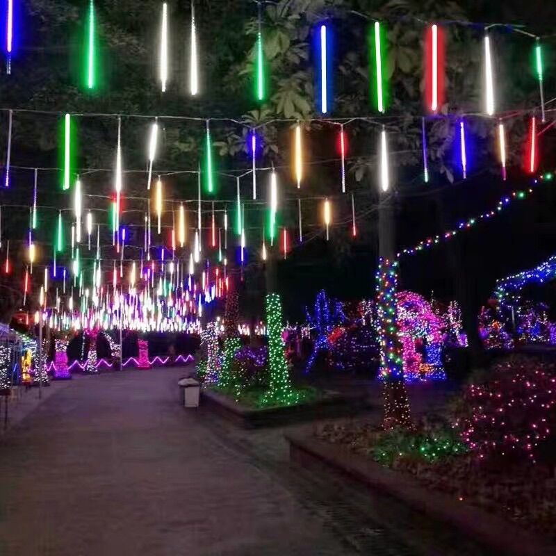 Đèn Led Thả Ngoài Trời Sao Băng Chùm [ 8 cây 50cm ]
