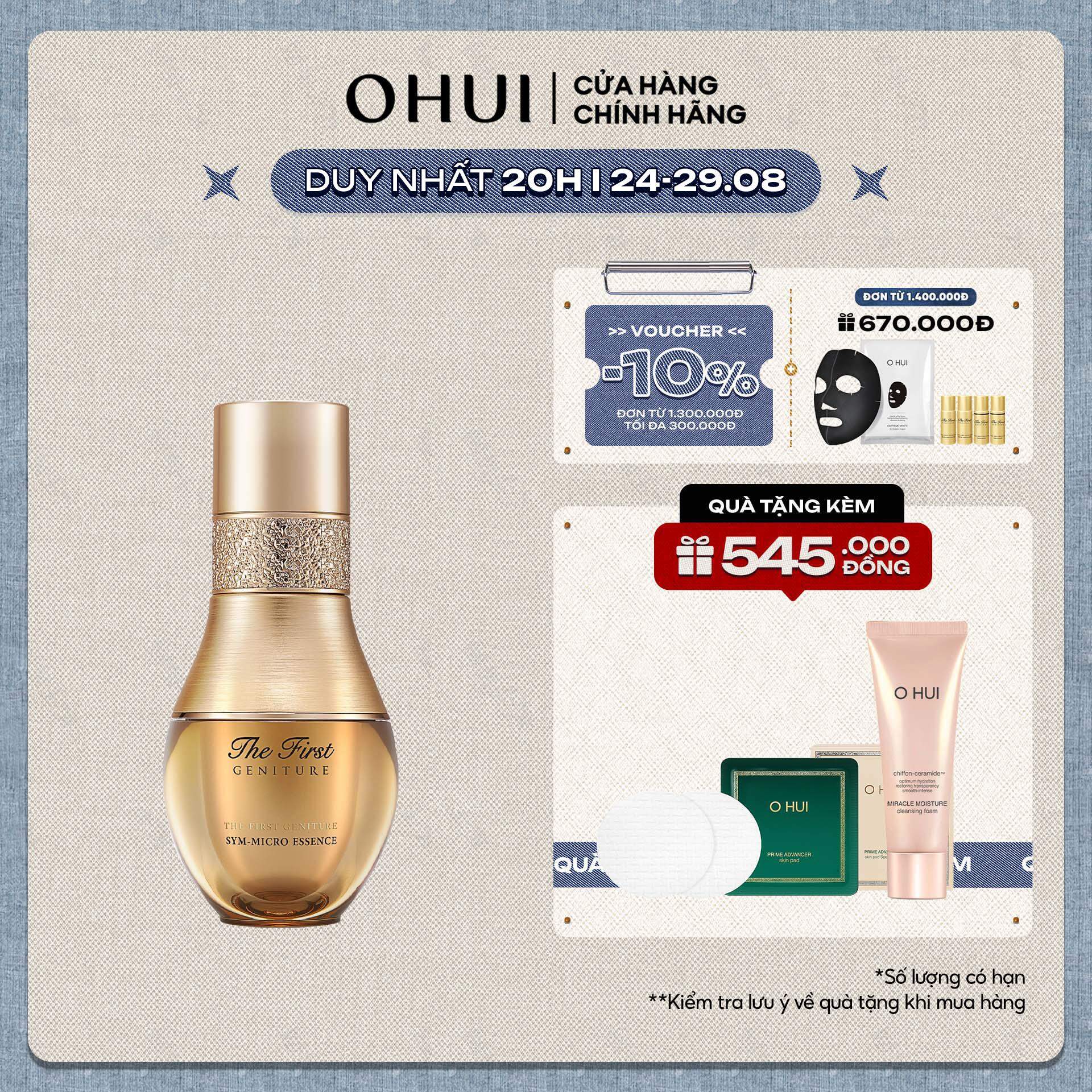 Tinh chất tăng cường tế bào gốc chống lão hóa toàn diện OHUI The First Sym-Micro Essence 20ml