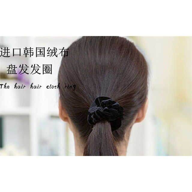 Cột tóc vải nhung trơn màu đen (cở nhỏ/cở lớn)