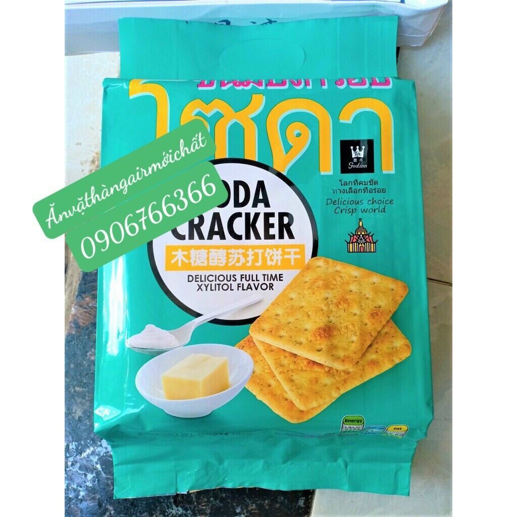 [Date Đẹp 12/2026]Bánh Soda Cracker Ăn Kiêng Thái Lan Gói 400 gram