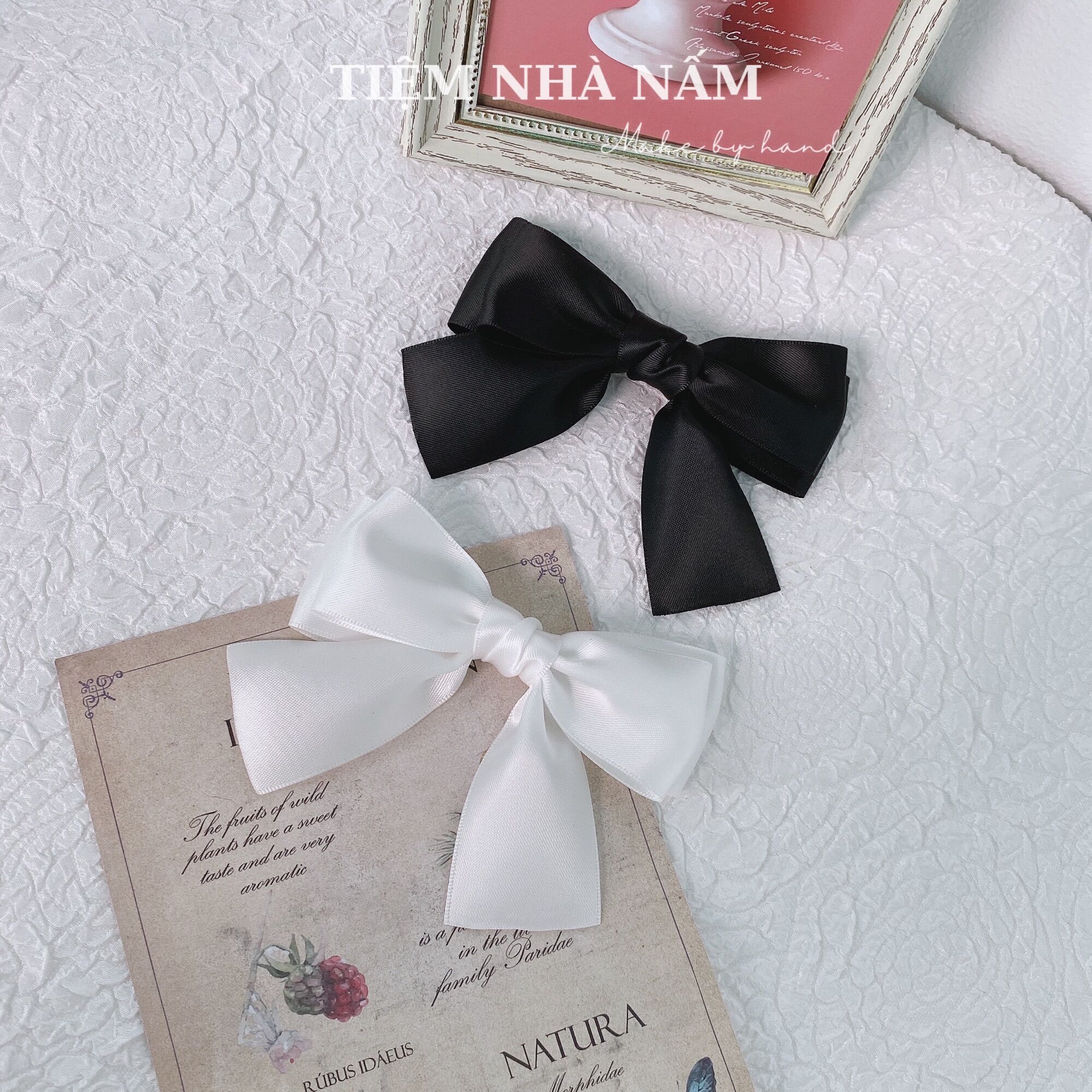 🎀 KẸP TÓC NƠ JISOO SIÊU XINH  - [ Nhà Nấm handmade ]