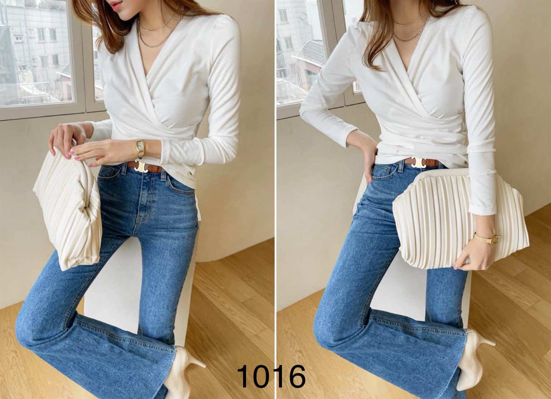 F1016 ÁO THUN TAY DÀI TÀ ĐẮP CHÉO