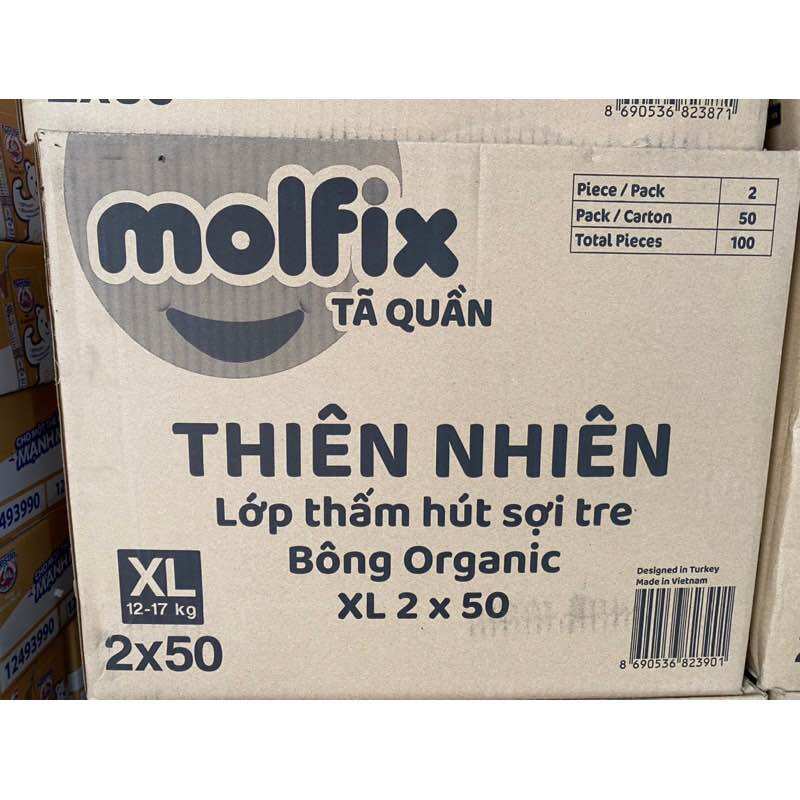 Tã bỉm em bé dán/ quần Molfix 100miếng đủ size XS/S/M/L/XL