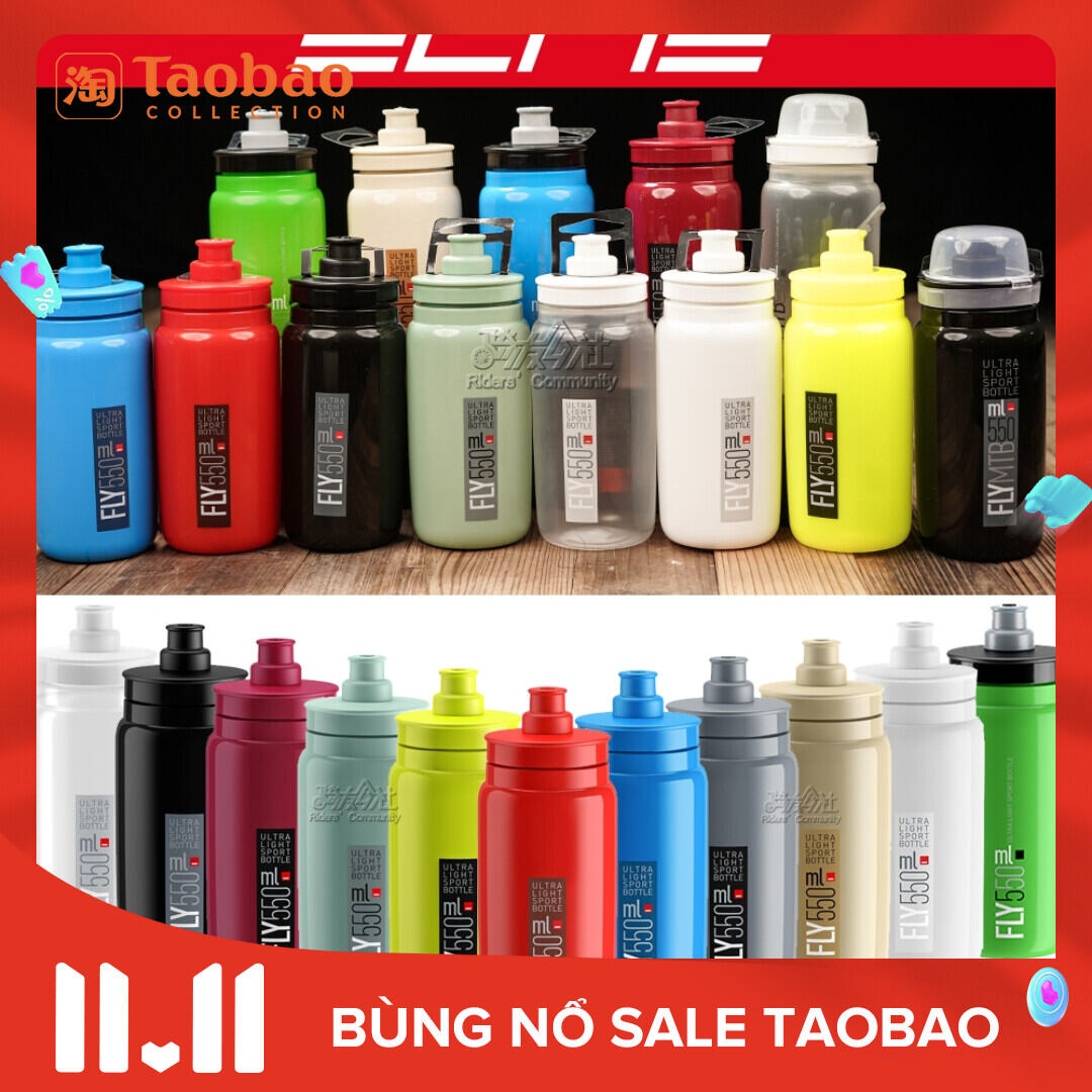 Bình Nước Đi Xe Đạp Siêu Nhẹ Elite Fly 550/750ml Loại Ép Nhựa Nhập Khẩu Cho Xe Đạp Đường Bộ Và Leo Núi Che Bụi