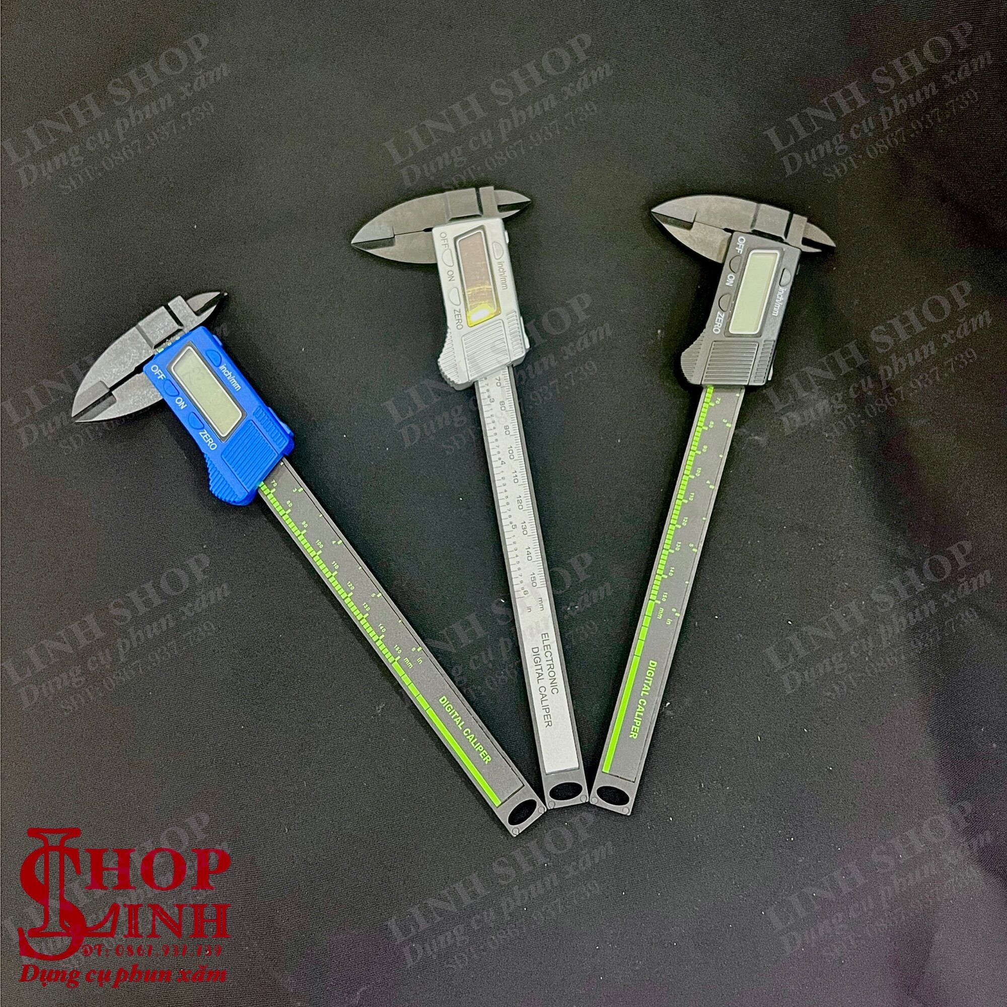 Thước điện tử đo lông mày 150mm cao cấp