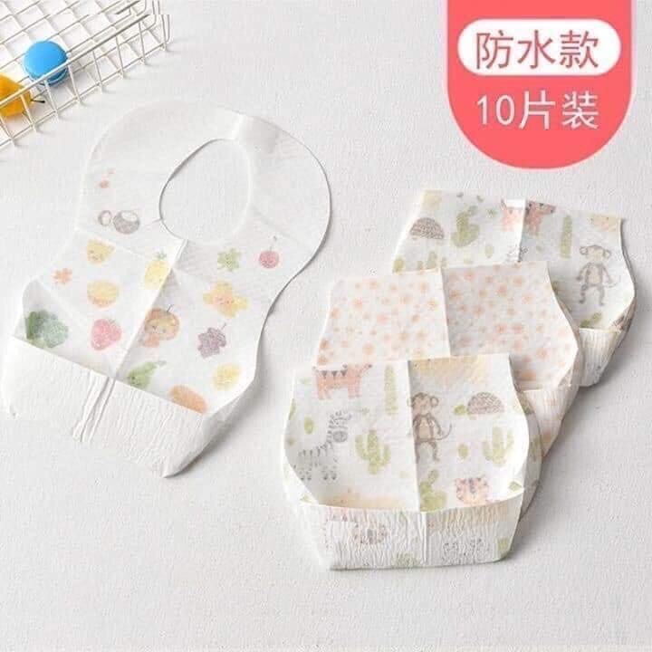 Set 20 yếm giấy chống thấm dùng 1 lần cho bé