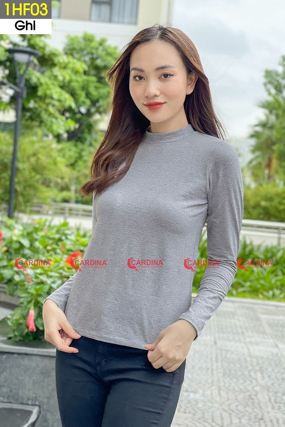 Áo giữ nhiệt nữ CARDINA cao cấp chất coton co giãn tốt giữ nhiệt, khử mùi hiệu quả