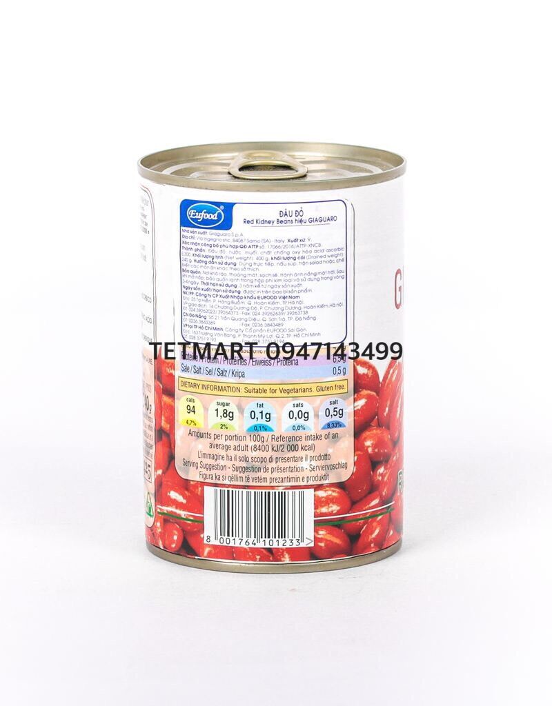 Đậu Đỏ (Red Kidney Beans) 400g, nhập khẩu Ý, Giaguaro