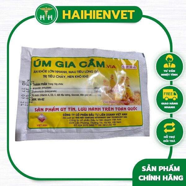 10g úm gia cầm - dạng bột dùng tốt cho gà, vịt, ngan, ngỗng, cút con