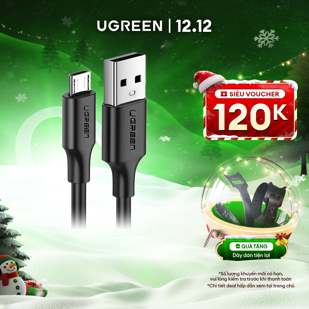 Cáp sạc USB 2.0 A sang Micro Ugreen US289 Sạc nhanh cho Samsung HTC LG Ipad Android Tốc độ truyền 480Mbps Bảo Hành 1 đổi 1 18 Tháng 60134 60135 60136 60137 60138 60827 60139 60140 60141 60142 60143 60223