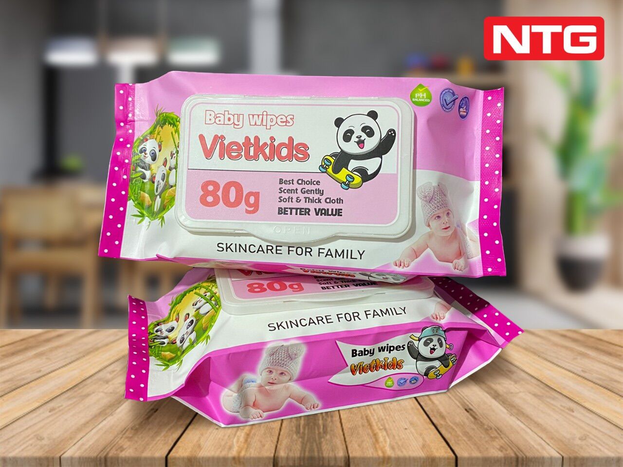 5 bịch khăn ướt không mùi an toàn cho bé 80 gr