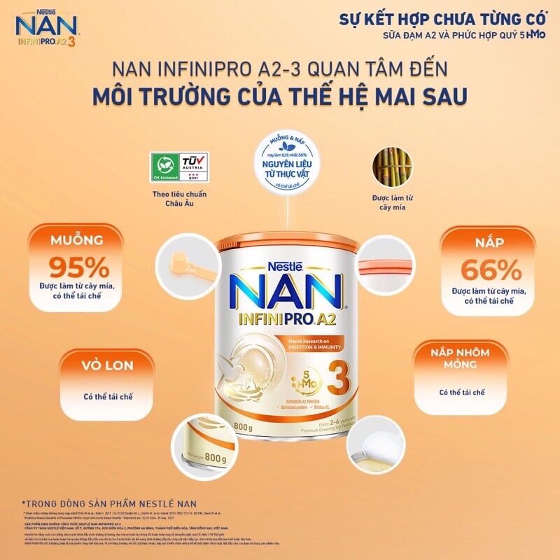 Sữa bột nestle nan infinipro a2 số 3 - hộp 800g