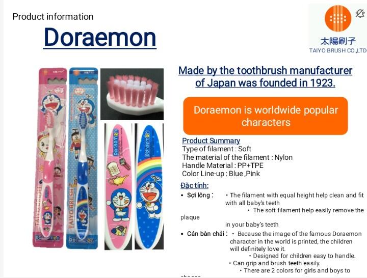 Bàn chải đánh răng trẻ em DORAEMON KID  Từ 6-12 tuổi