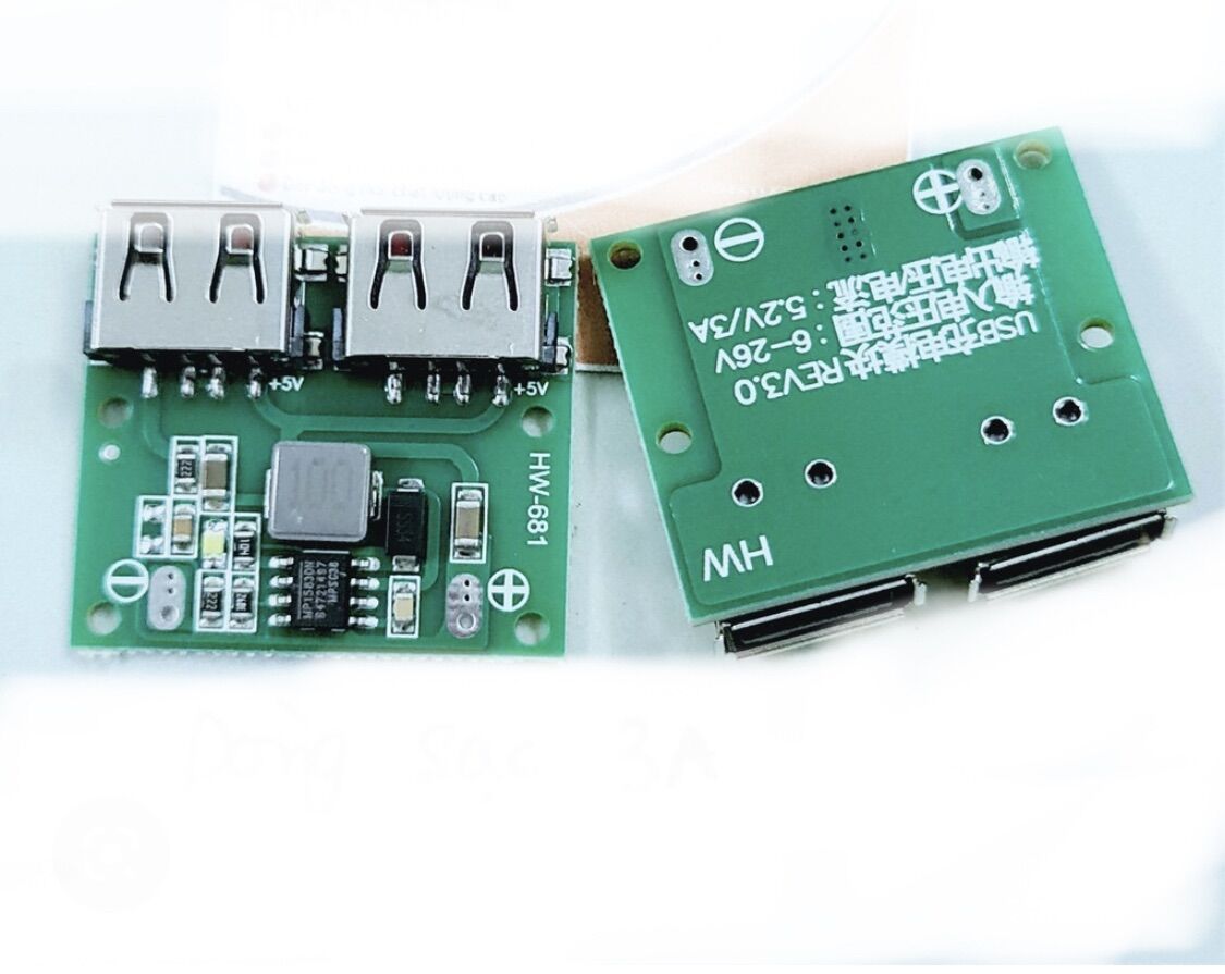 Mạch hạ áp 12V 24V sang 5V 3A DC-DC, có tản nhiệt hàn dây và công tắc