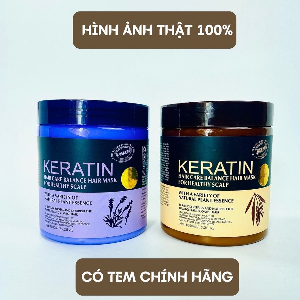 🔰[GIÁ TỐT]🔰 Kem ủ tóc KERATIN COLLAGEN 1000ML LAVENDER BRAZIL NUT - Ủ hấp tóc cung cấp dưỡng chất
