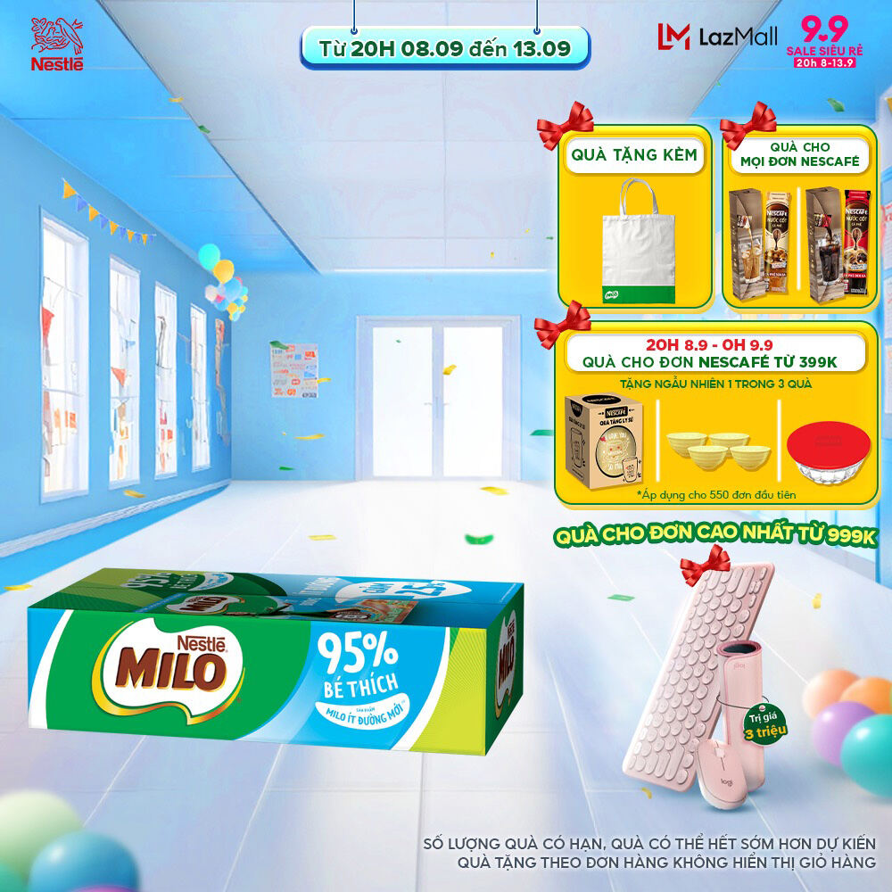 [QUÀ TẶNG THÁNG 9 - MUA 1 TẶNG 1 TÚI TOTE MILO] Thùng 48 Hộp Sữa lúa mạch Nestlé® MILO® Ít Đường 110