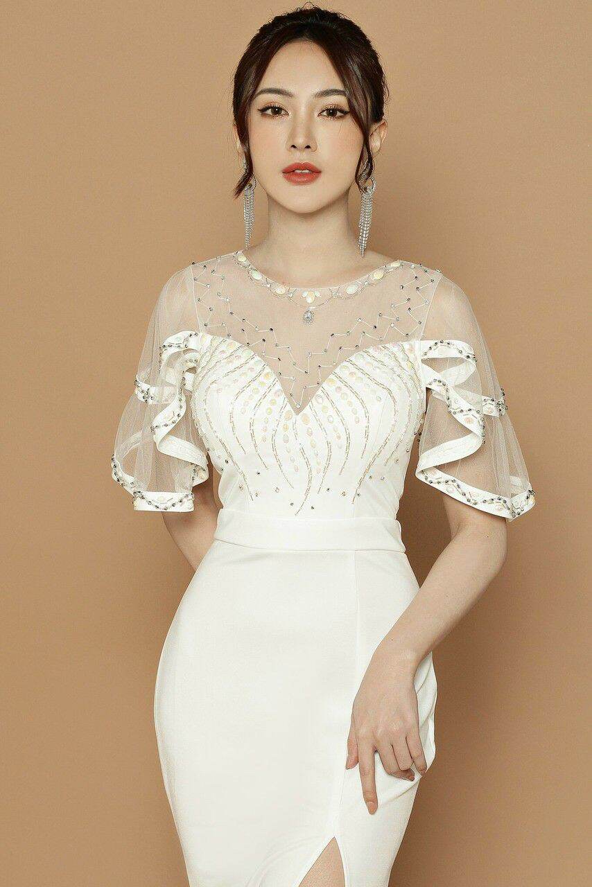 ĐẦM DẠ HỘI TAY LOE HAI TẦNG